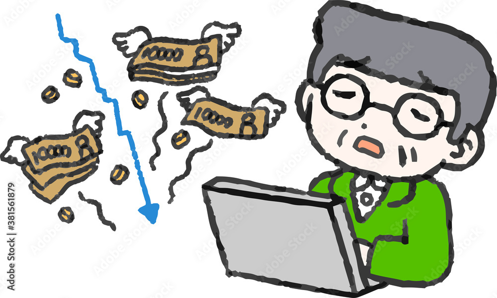 Caucasian Old man losing money on investment Caucasian Old man losing money on investment