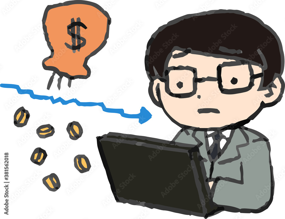 Male Office worker who loses on investment Male Office worker who loses on investment
