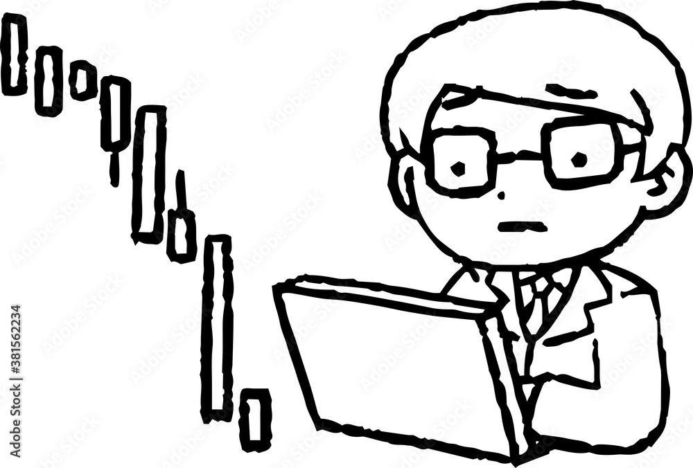Monochrome Male Office worker who loses on investment Monochrome Male Office worker who loses on investment