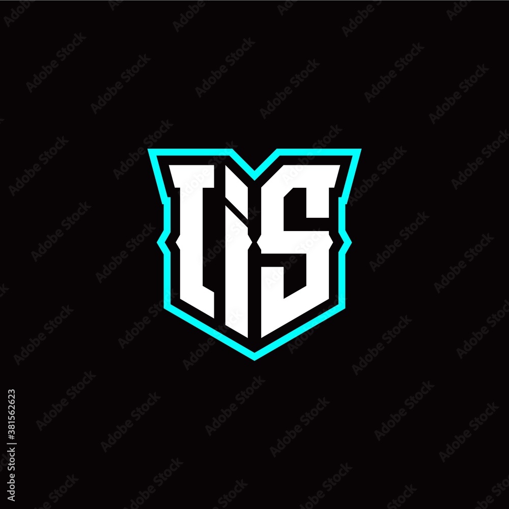I S initial letter design with modern shield style I S initial letter design with modern shield style