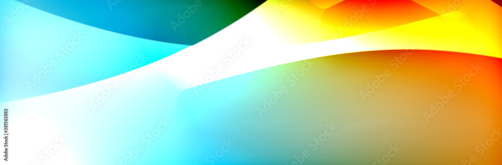 Naklejka premium Fluid gradient neon color waves, vector abstract background