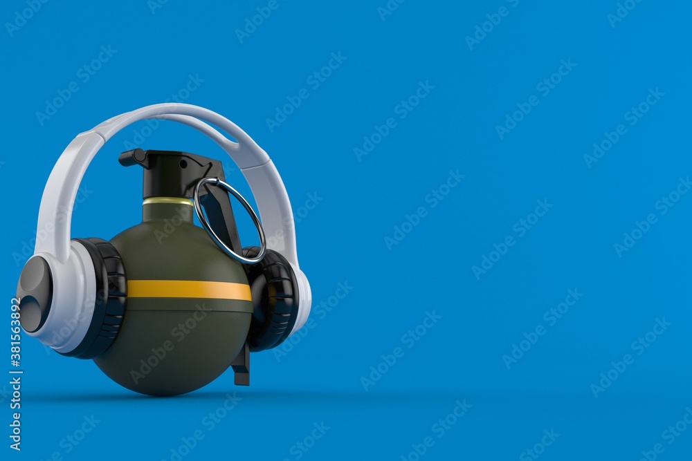 Hand grenade with headphones