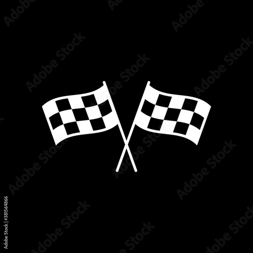 Checkered racing flag icon. Stock vector