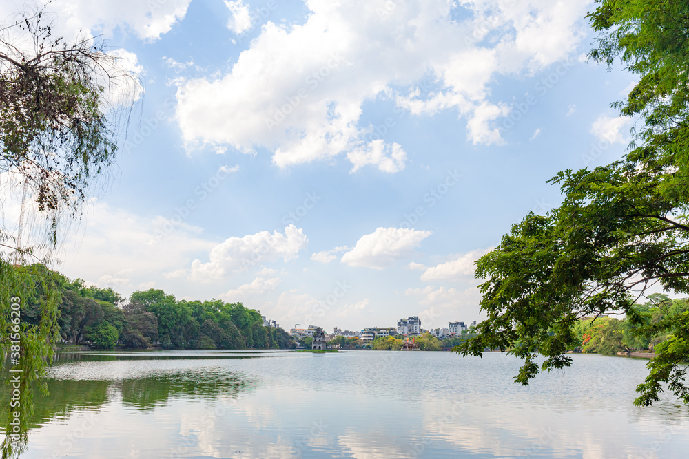Amazing view in Hoan Kiem Lake ( Swork Lake) in Hanoi, Capital of Vietnam