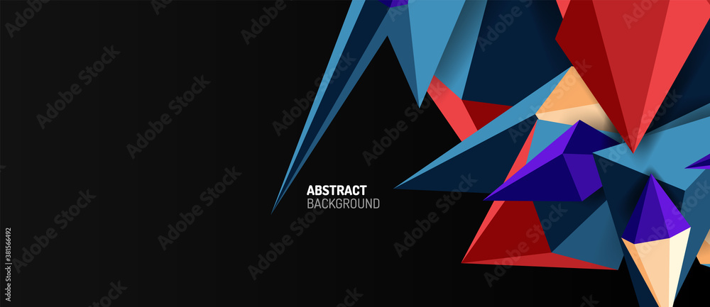 3d low poly abstract shape background vector illustration