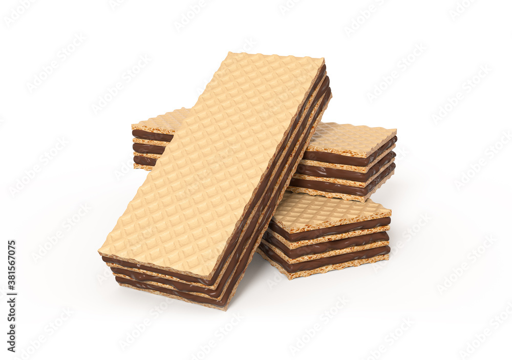 Chocolate wafer flavor 3d illustration. Chocolate wafer flavor 3d illustration.