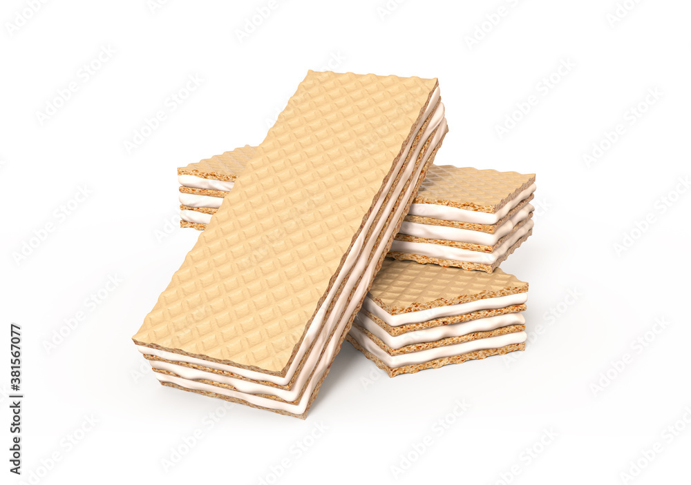 Milk wafer flavor 3d illustration. Milk wafer flavor 3d illustration.