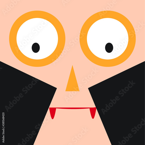cute dracula face in halloween party
