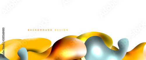 Bubbles abstract background. Liquid splashes on white vector template