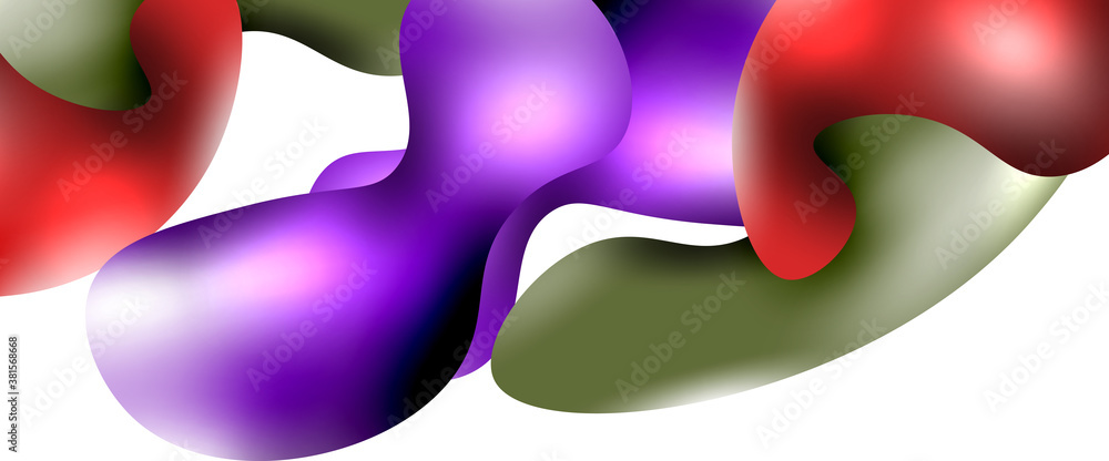 Bubbles abstract background. Liquid splashes on white vector template Bubbles abstract background. Liquid splashes on white vector template
