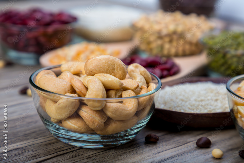Corn in blow on a wood table background. corn seeds in blow Corn in blow on a wood table background. corn seeds in blow