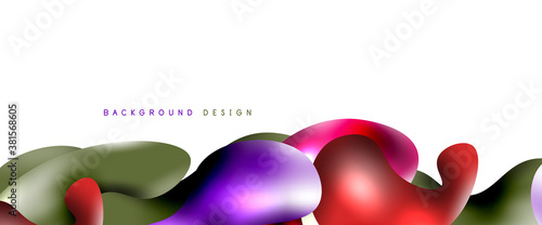 Bubbles abstract background. Liquid splashes on white vector template