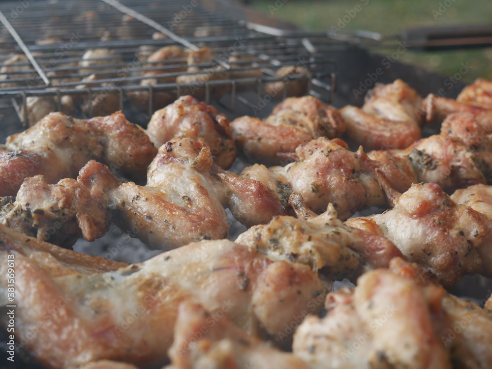 grilled chicken wings. Buffalo grilled chicken wings. Buffalo