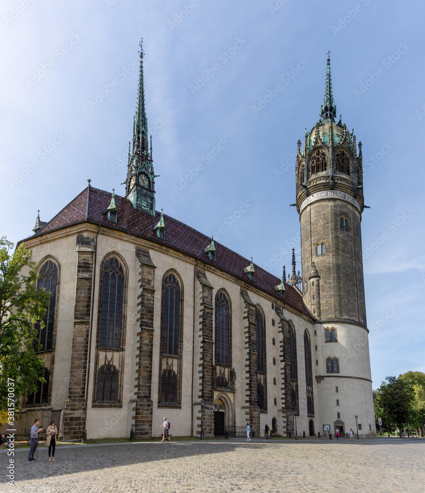 Obraz premium view of Martin Luther's church in Wittenberg