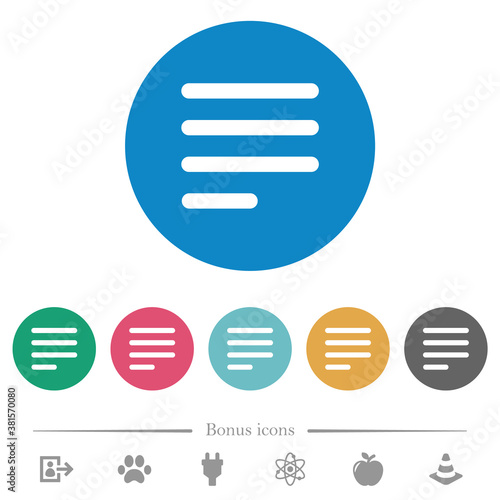 Text align justify last row left flat round icons