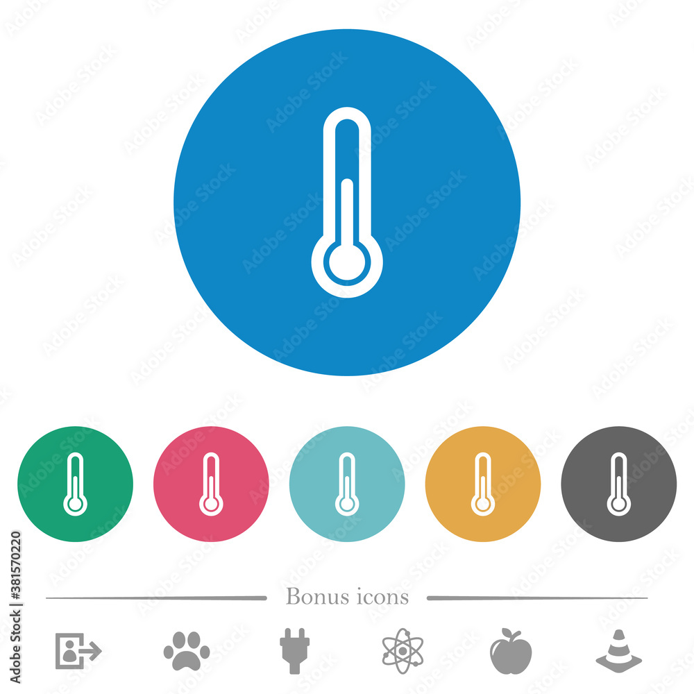 Thermometer flat round icons Thermometer flat round icons