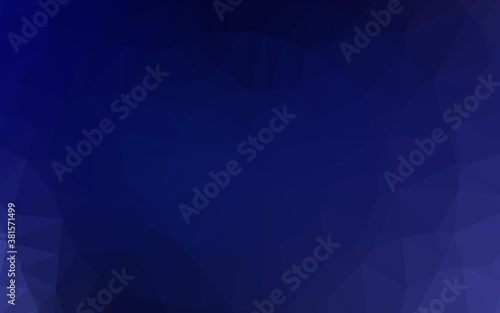 Dark BLUE vector low poly cover. Glitter abstract illustration with an elegant design. Triangular pattern for your business design.