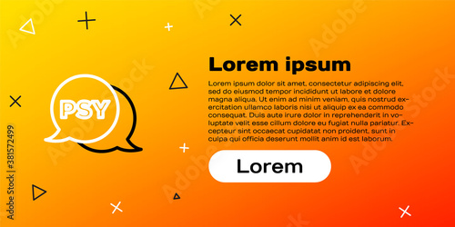 Line Psychology icon isolated on yellow background. Psi symbol. Mental health concept, psychoanalysis analysis and psychotherapy. Colorful outline concept. Vector.