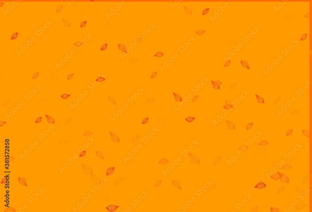 Light Orange vector doodle background.
