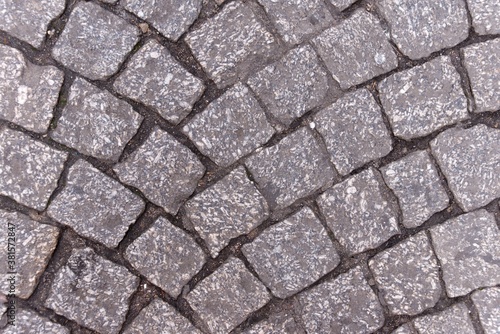 A floor made up of cubical sandstones