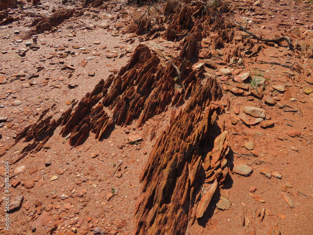 Slate rock formation in the Pilbara in Western Australia