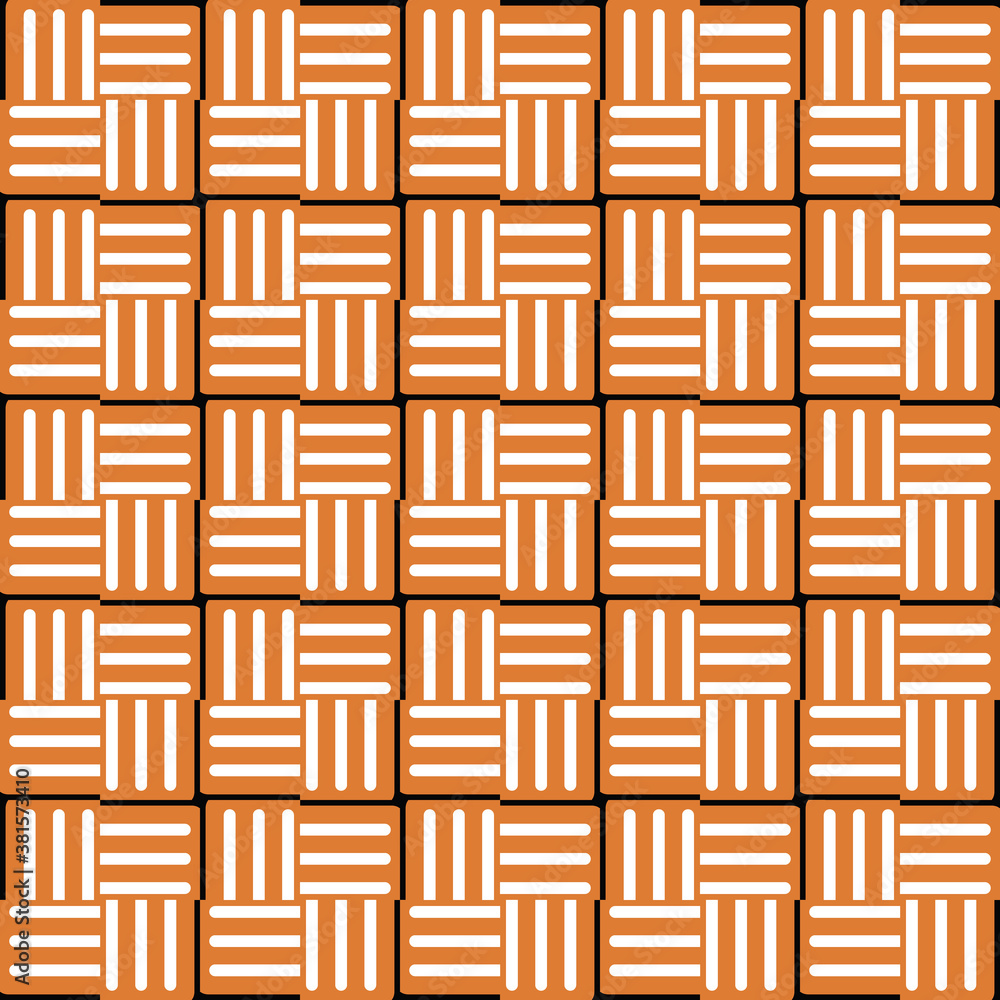 Vector seamless pattern texture background with geometric shapes, colored in orange, black, white colors. Vector seamless pattern texture background with geometric shapes, colored in orange, black, white colors.