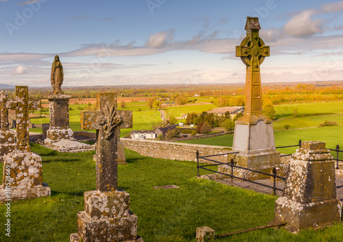 View of the cemetery in the Rock of Cashel, Ireland photo