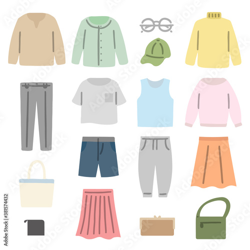 洋服 ファッション イラスト セット
