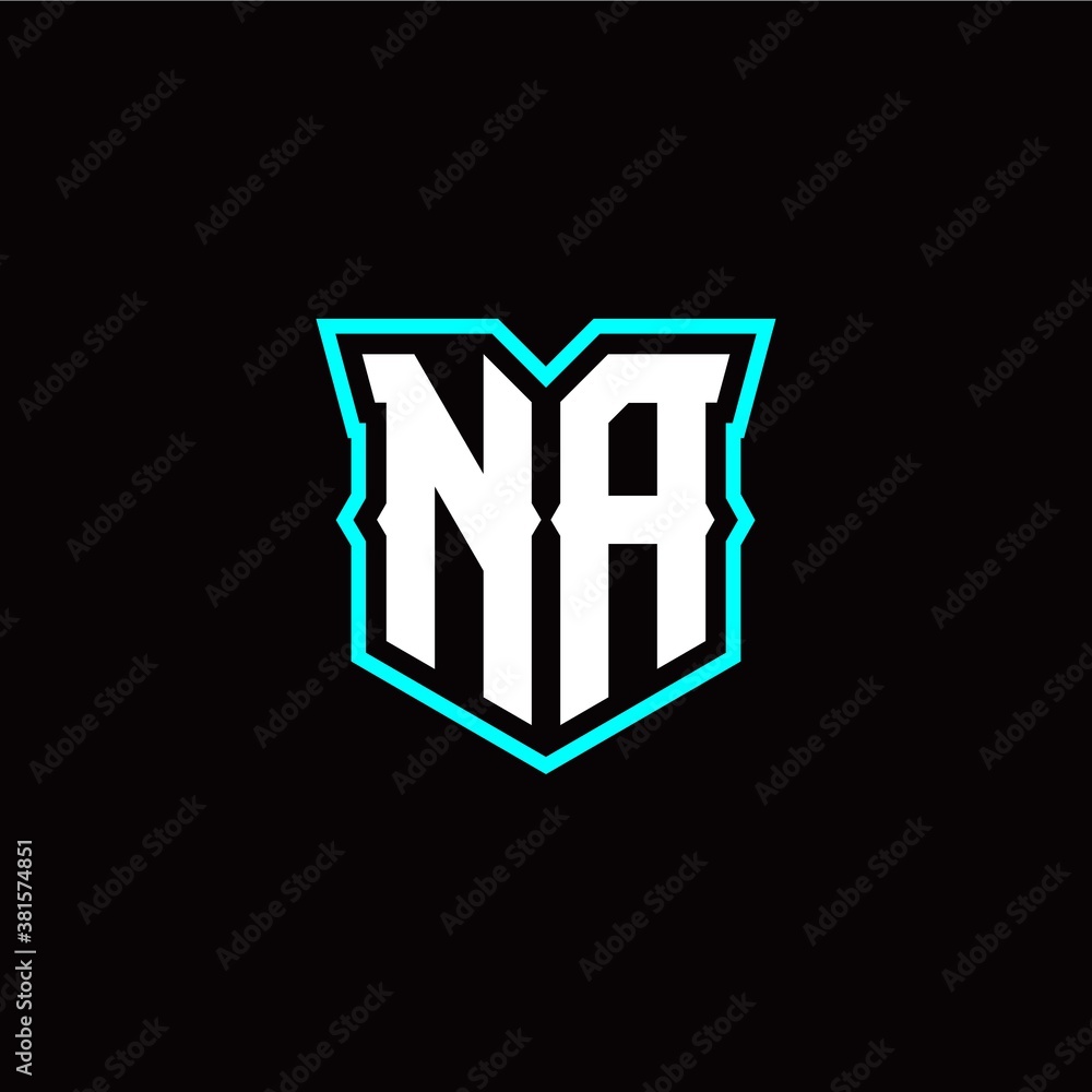 N A initial letter design with modern shield style N A initial letter design with modern shield style