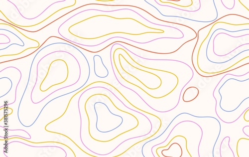 Abstract colorful topographic map design vector.