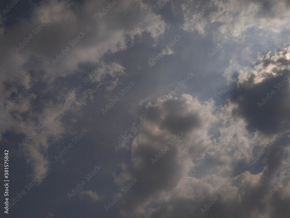 Beautiful blue sky with clouds for any copy space background