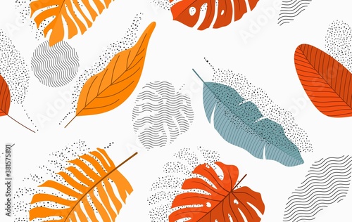 Leaf seamless pattern.