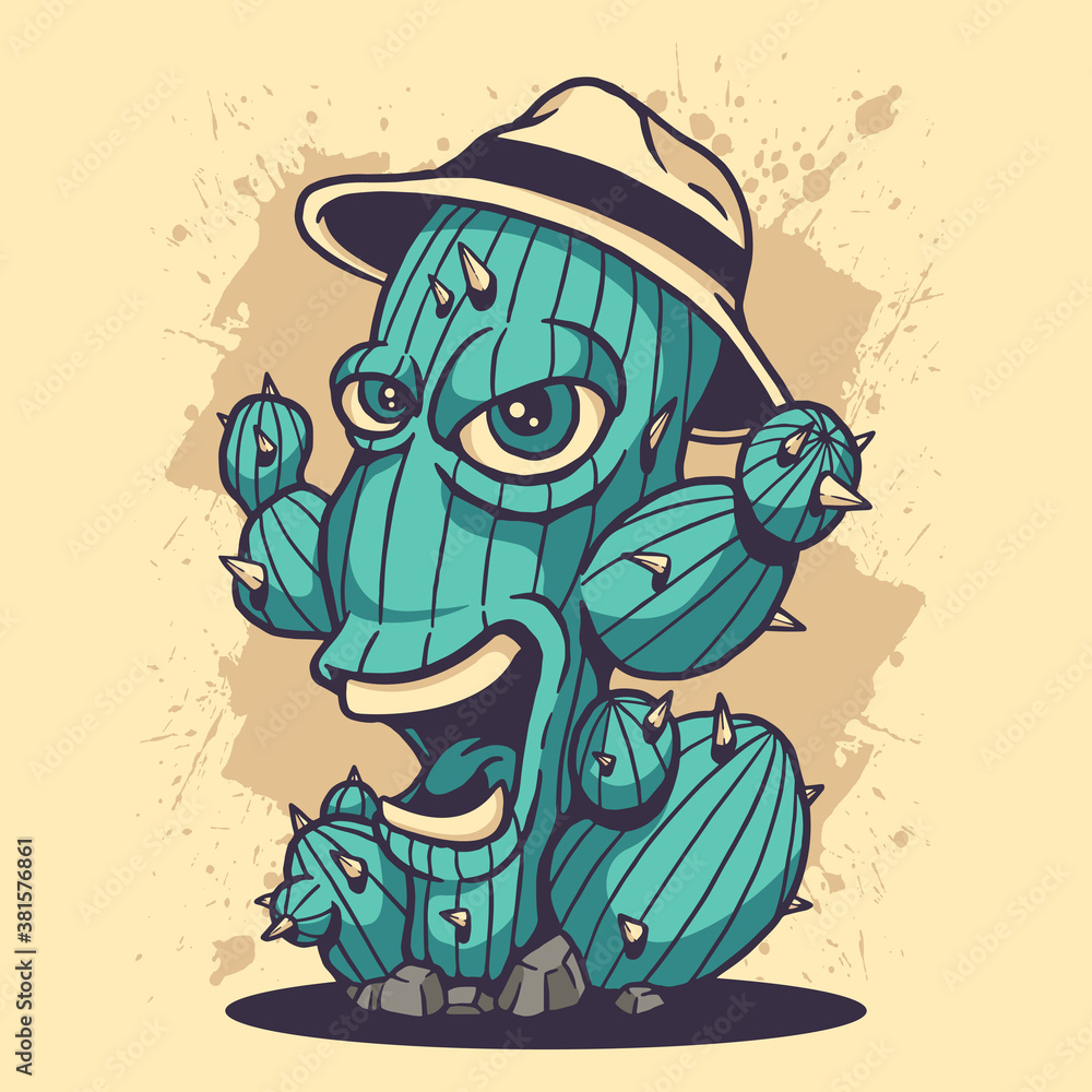 Cactus Monster Illustration Cactus Monster Illustration