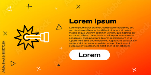 Line Cowboy horse riding spur for boot icon isolated on yellow background. Colorful outline concept. Vector.