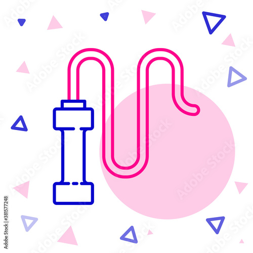 Line Braided leather whip icon isolated on white background. Colorful outline concept. Vector.