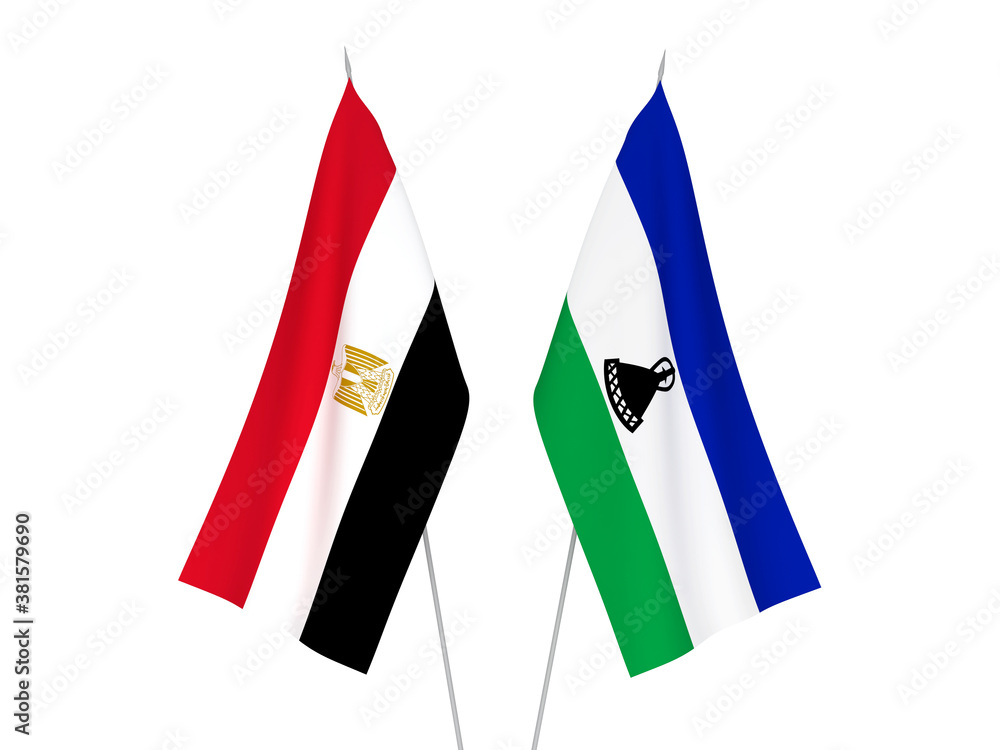 Egypt and Lesotho flags Egypt and Lesotho flags