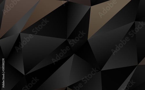 Dark Black vector polygonal pattern. Shining illustration, which consist of triangles. The best triangular design for your business.
