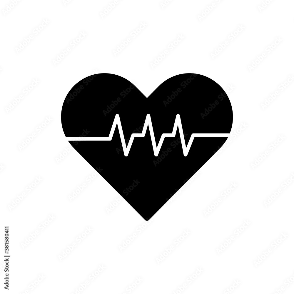 Black Heart beat vector icon Black Heart beat vector icon