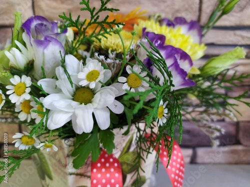 Wallpaper Mural Beautiful bright bouquet of chrysanthemum chamomile gerbera flowers Torontodigital.ca