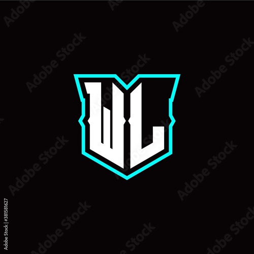 W L initial letter design with modern shield style