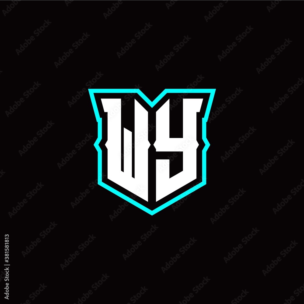 W Y initial letter design with modern shield style W Y initial letter design with modern shield style