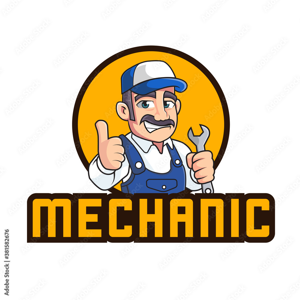 mechanic mascot logo template mechanic mascot logo template