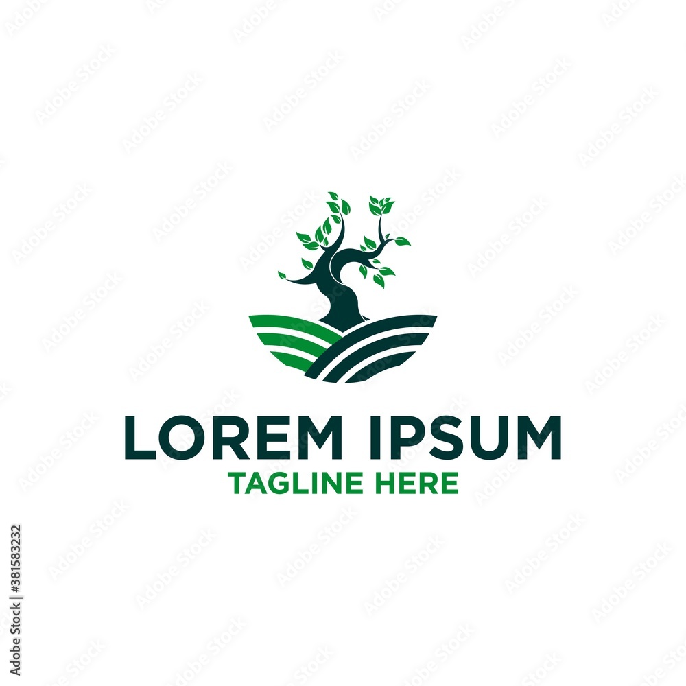 Landscape leaf view logo Landscape leaf view logo