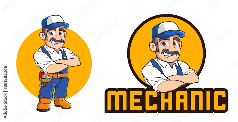 mechanic mascot logo template mechanic mascot logo template
