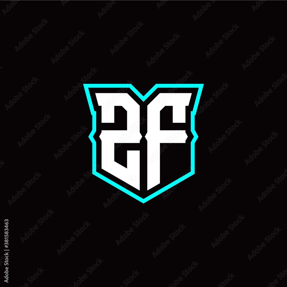 Z F initial letter design with modern shield style Z F initial letter design with modern shield style