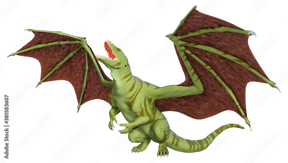 Obraz premium 3D Rendering Fairy Tale Dragon on White