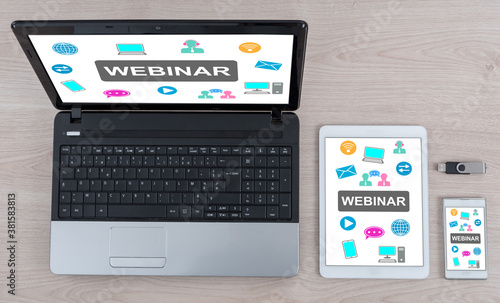 Webinar concept on different devices