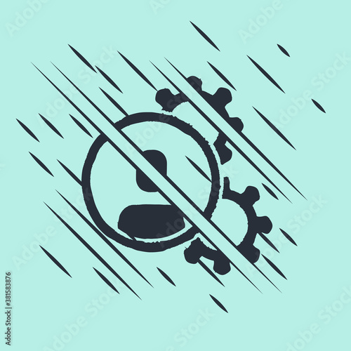 Black Head hunting icon isolated on green background. Business target or Employment sign. Human resource and recruitment for business. Glitch style. Vector.