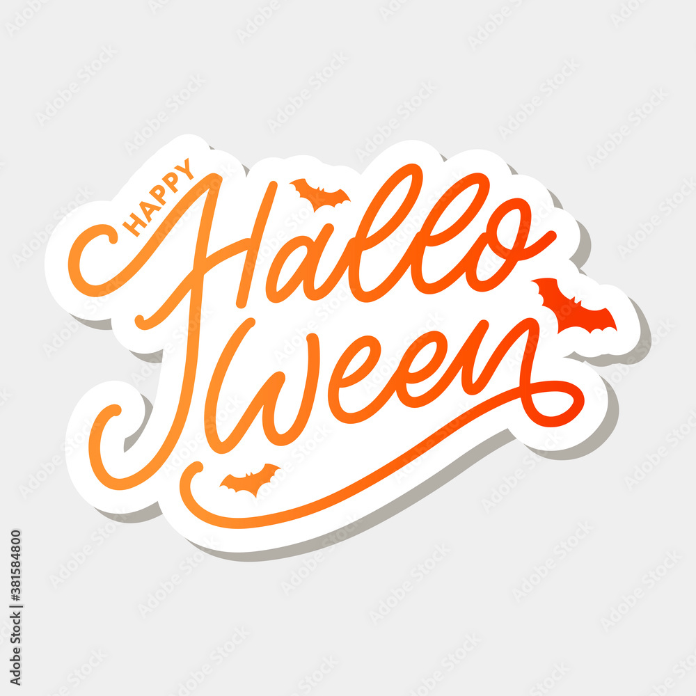 Halloween lettering greeting card calligraphy text brush black vector Halloween lettering greeting card calligraphy text brush black vector