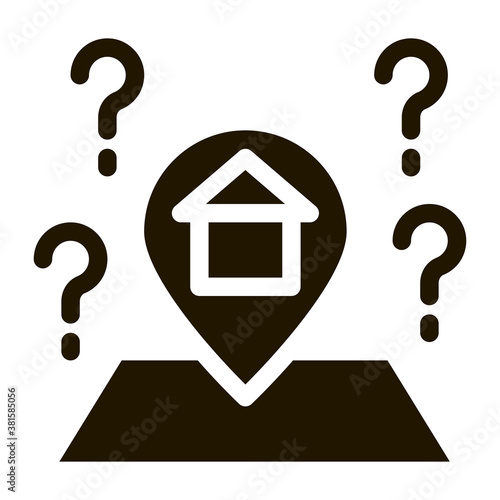 Gps Mark With House glyph icon vector. Gps Mark With House Sign. isolated symbol illustration